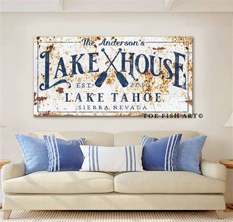 personalized lake house signs metal|personalized lake house canvas.